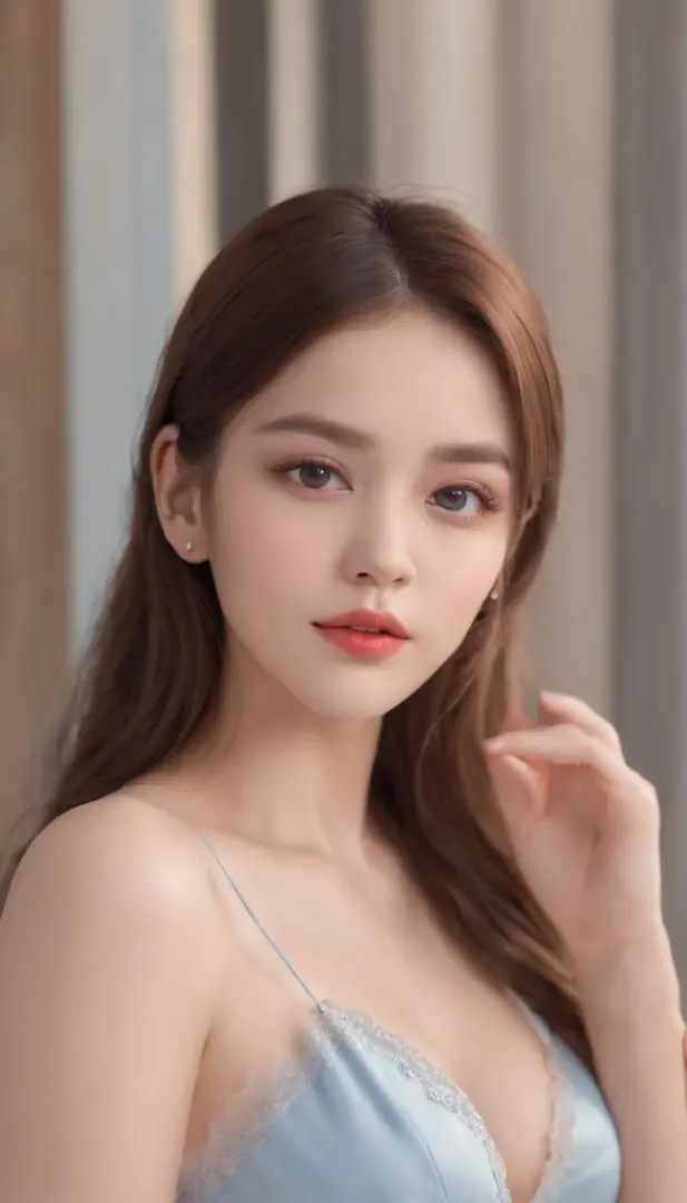 A beautiful woman with a gentle and charming Japanese spirit, half body  photo, delicate and sexy clavicle, Attractive plump face, double eyelid -  SeaArt AI