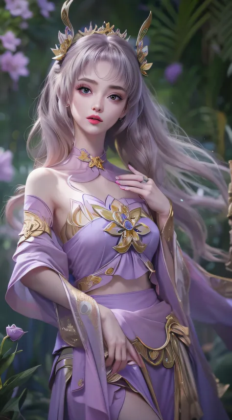 1 20 year old girl, 1 Goddess Athena, Pink Purple Silk Dress, The face of the beautiful goddess Athena without blemish, Delicate...