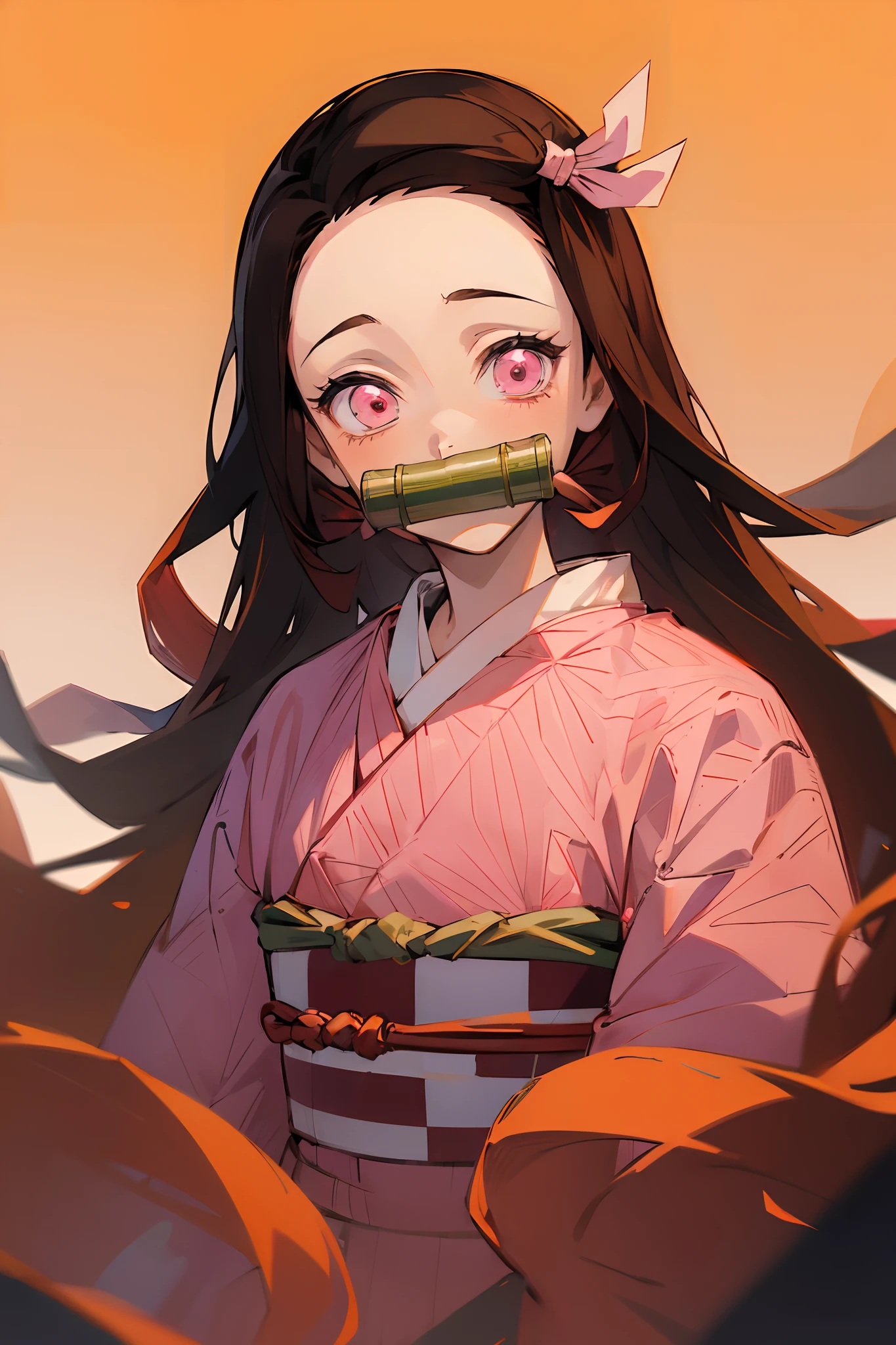 (((傑作))), Nezuko, 1女の子, 竹, Bit ギャグ - Seaart Ai