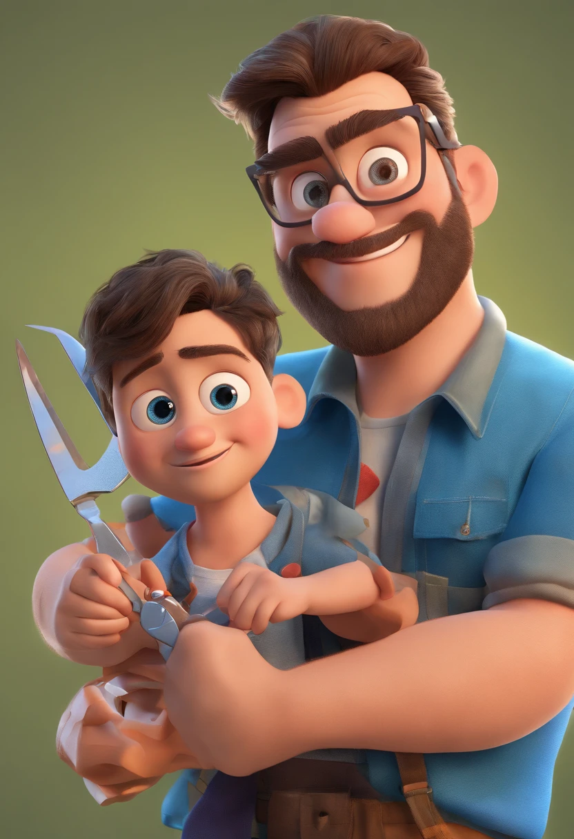 A close up of a cartoon character holding a child - SeaArt AI