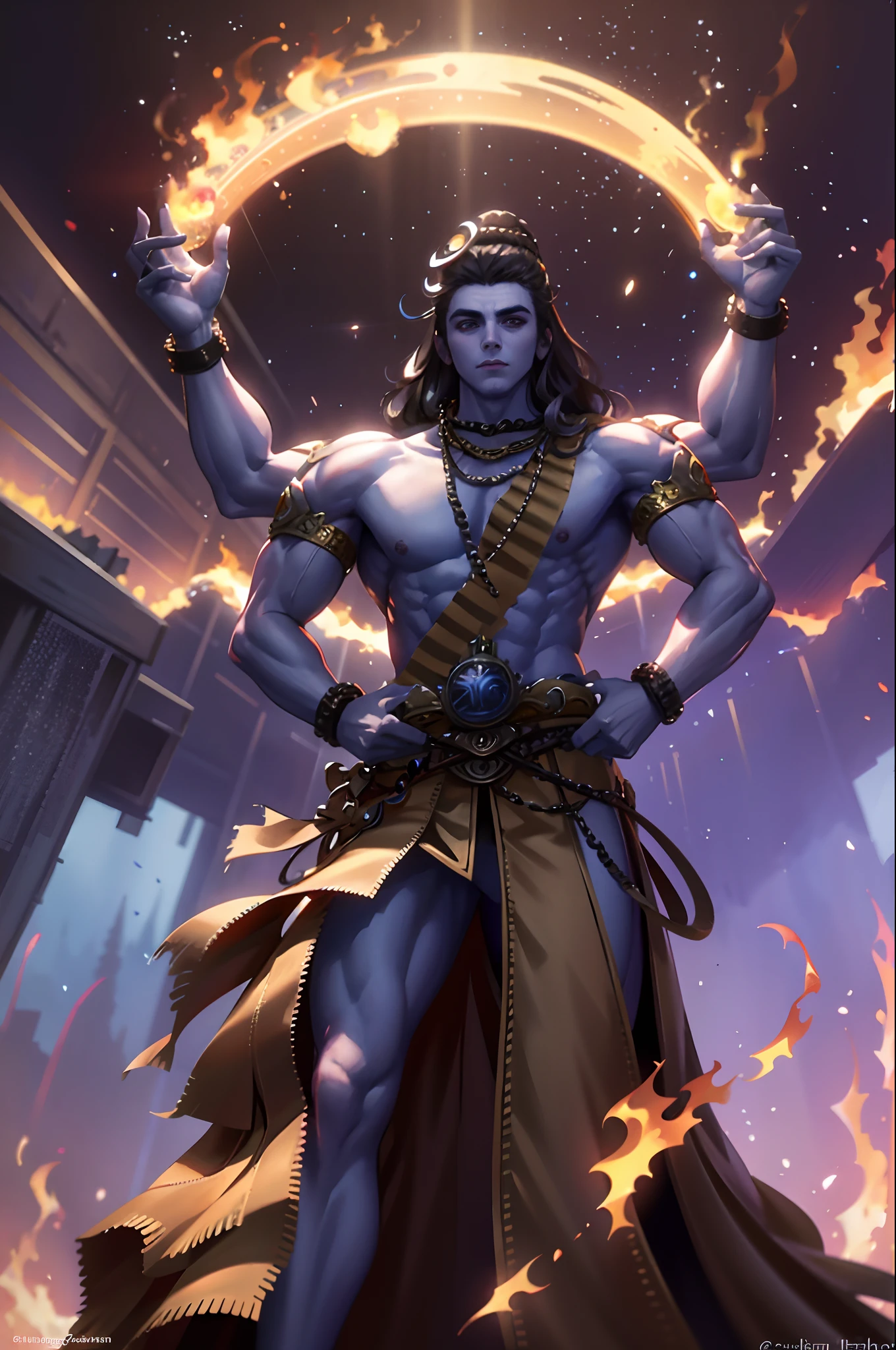 god shiva the destroyer, 4 arms!!! an ultrafine | Stable Diffusion