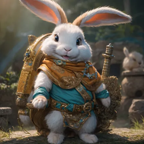 dventure Rabbit(Extremely detailed Cg Unity 8K wallpaper,Masterpiece, Best quality, Ultra-detailed)In the movie, he plays the adventure rabbit，The performance of the Adventure Bunny is very natural and smooth，The Adventure Rabbit will be the humor of the Y...