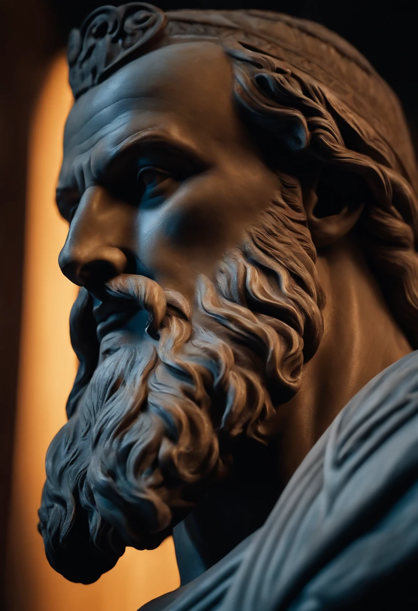 Stock Gricki Stoic which is the Greek historical status with Hercules  profile muscles Cinematic 8k and dark background - SeaArt AI