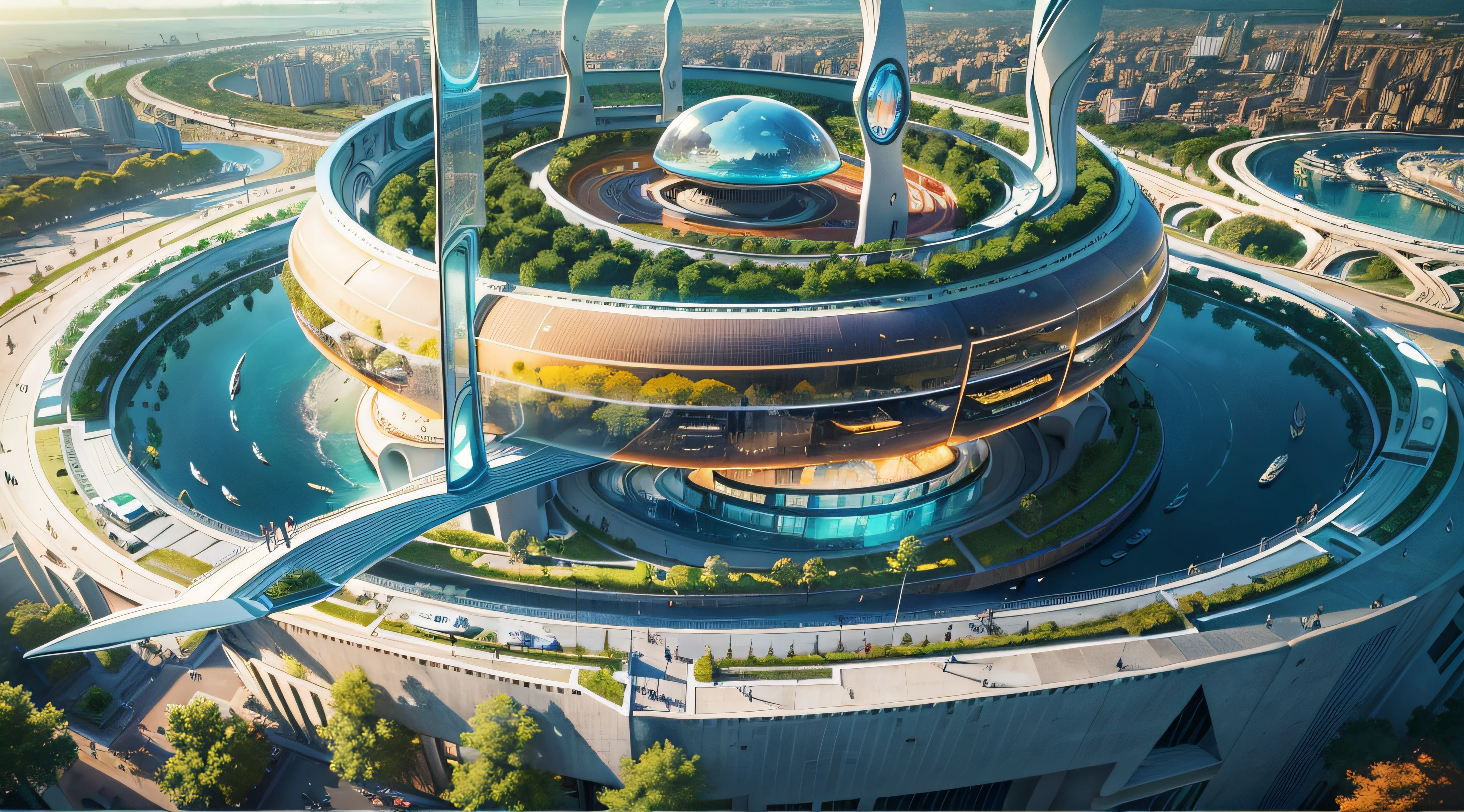 (最好的质量,4k,8千,高分辨率,杰作:1.2),极其详细,(现实主义,真实感,照片般逼真:1.37),未来漂浮城市,未来科技,庞大的高科技城市平板平台,飞艇,漂浮在天空中,未来城市,Petits 飞艇s autour,高科技半球形平台,彩灯,先进的架构,现代建筑,摩天大楼,访问云,美丽的女人,城市景观,令人印象深刻的设计,完美融入自然,充满活力的氛围,未来交通系统,停车已暂停,透明路径,郁郁葱葱的绿色植物,空中花园,瀑布,美丽的天际线,水面上的倒影,波光粼粼的河流,建筑创新,摩天大楼 futuristes,透明穹顶,该建筑的形状很不寻常,高架行人道,令人印象深刻的地平线,发光的灯光,未来科技,极简设计,风景如画的地方,全景,云钻塔,鲜艳的色彩,史诗般的日出,史诗般的日落,耀眼明亮的显示屏,神奇的氛围,未来的城市,城市乌托邦,奢华生活方式,创新能源,可持续发展,智慧城市技术,先进的基础设施,宁静的气氛,自然与科技的和谐,令人印象深刻的城市景观,前所未有的城市规划,建筑与自然完美融合,高科技大都市,先进工程的奇迹,城市生活的未来,富有远见的建筑理念,节能建筑,与环境和谐相处,一座漂浮在云端的城市,乌托邦梦想成真,可能性是无止境,最先进的交通系统,绿色能源整合,创新材料,令人印象深刻的全息显示,先进的通讯系统,令人惊叹的鸟瞰图,平静祥和的环境