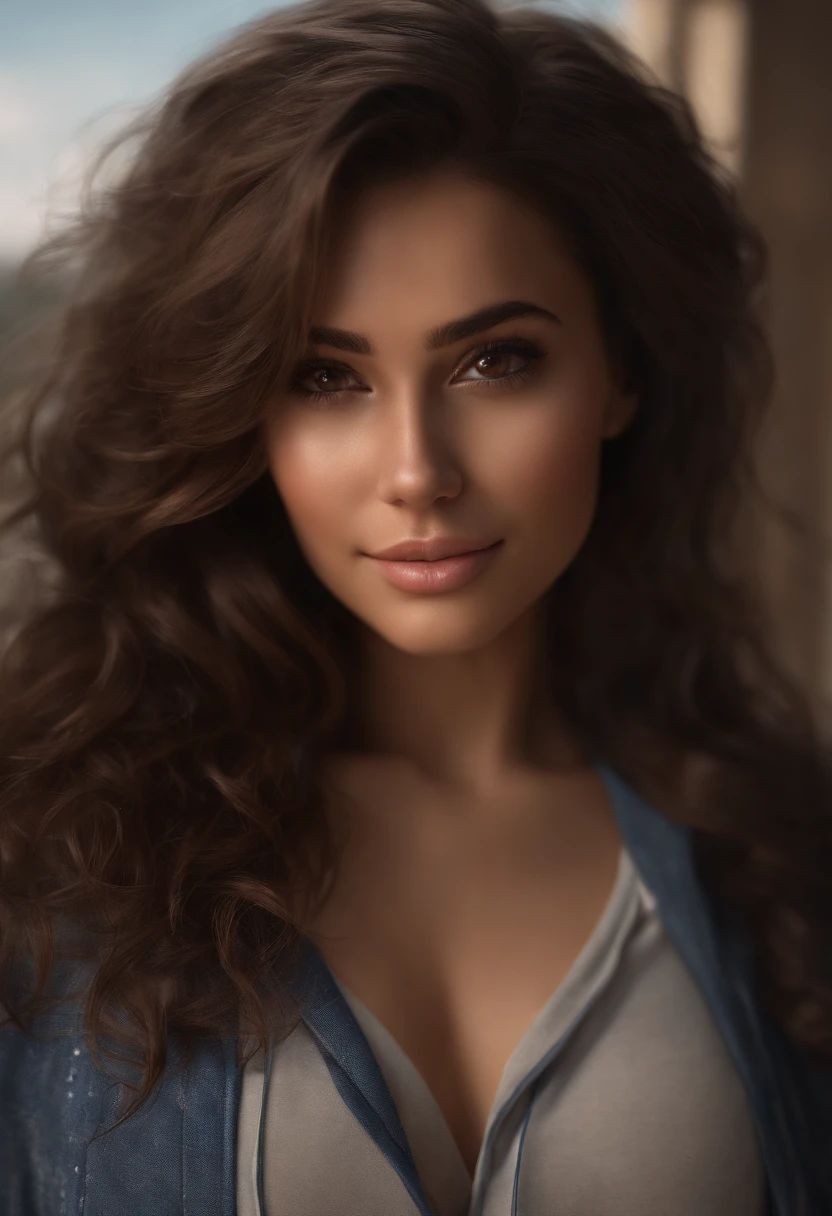 cute, beautiful brunette, Hispanic, wearing an entire pajama, full body, perfect angle, very detailed, 24 years old, flirty face, messy long hair, brown eyes, high-res, masterpieces, best quality, intricate, details, highly detailed, sharp focus, detailed skin, realistic skin texture, detailed eyes, professional 4K, smile, shot on canon, 82mm, shallow depth of field, kodak vision color, eyeshadow, extremely detailed photo_/(ultra)/, photorealistic, realistic, post-processing, max details, roughness, real life, ultra realistic, photorealism, photography, 8K uhd, photography, braless, pokies