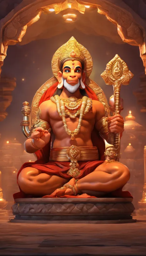 Lord Hanuman praying Lord ram on sitting peacefull location