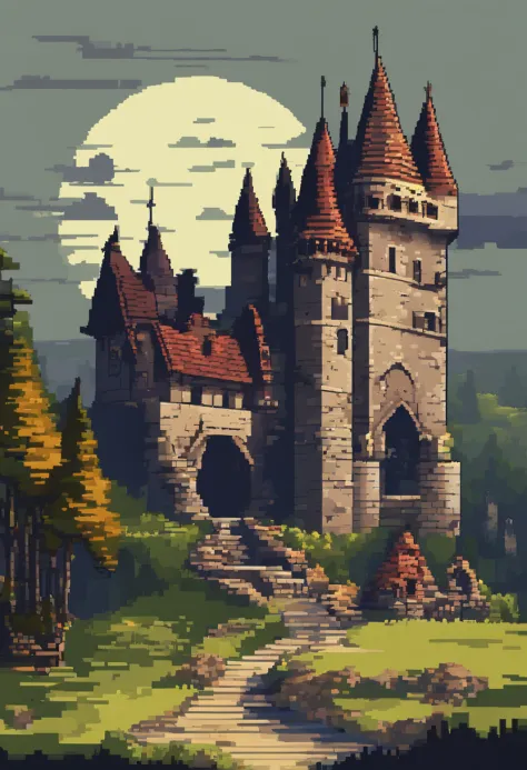 best quality,4k,highres,masterpiece:1.2,ultra-detailed,realistic:1.37,illustration,dark atmosphere,medieval style,subtle lighting,castle interior details,stone walls,sinister shadows,mysterious artifacts,ominous presence,eerie feeling,game interface,dramat...