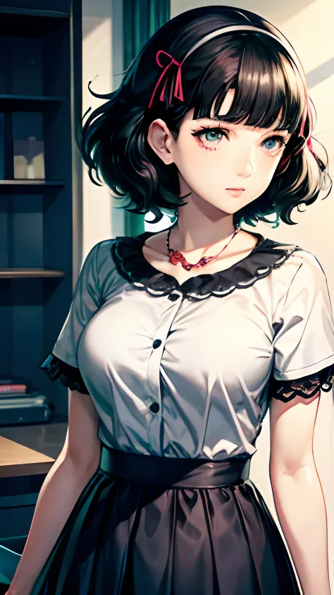 sadayo kawakami from persona 5, adult, adult woman, middle aged, older woman, modest clothes