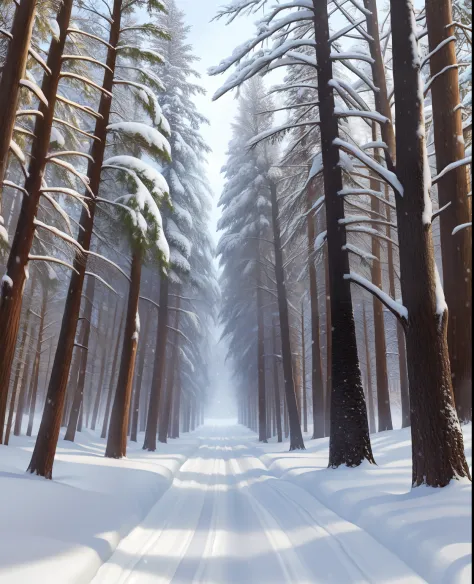 snow, winter forest background, (soft shading:1.2), photorealistic, hyper realistic, ultra detailed,