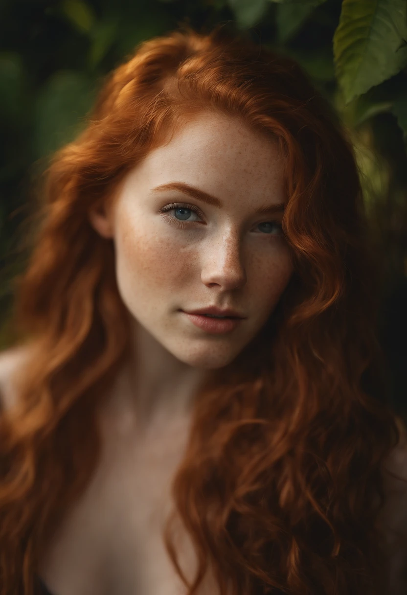 A close up of a woman with red hair and freckled hair - SeaArt AI