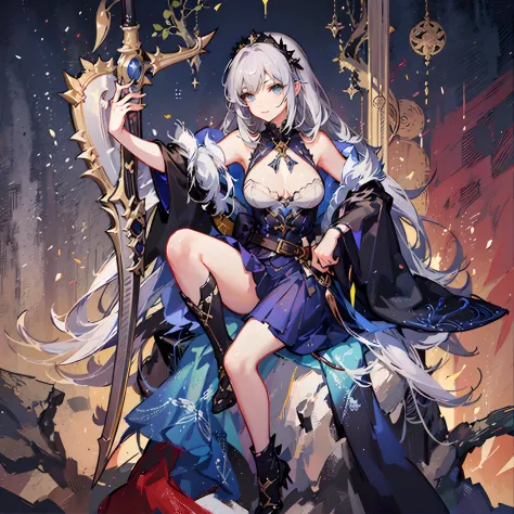 high quality, 8K Ultra HD, ultra-realistic, Behold the breathtaking beauty of the stunning beautiful female magic warrior, the embodiment of an RPG protagonist, now wielding the legendary holy sword, Excalibur, Holding the legendary sword Excalibur, Every ...