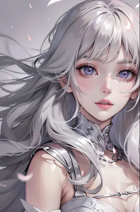 🎨Model: Sebelva_Mix
🌸Prompts: 8K masterpiece superlative, anime woman, cold wind realistic portrait, sister, silver white long hair woman, long hair, light pink lips, calm and rational bangs, gray pupils, flower background, petals dancing, delicate face --...