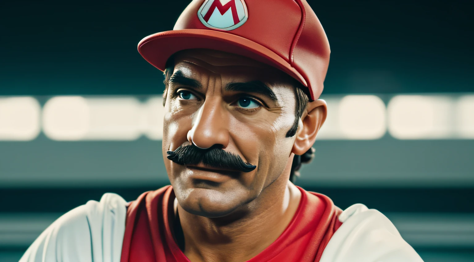 realistic super mario full hd face visible 4k cinematic