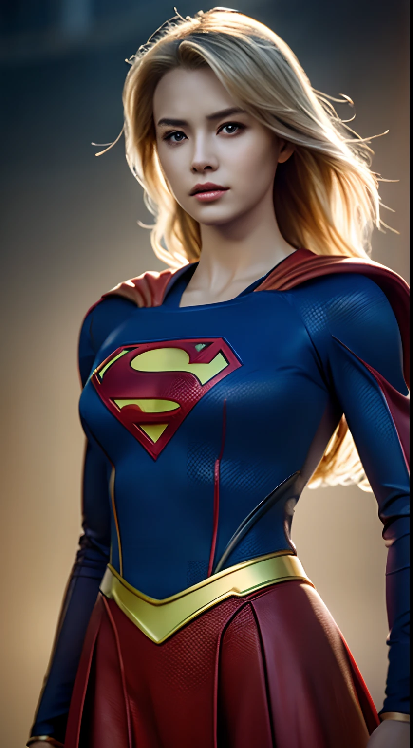 1girl in, beautiful Russian woman,blondehair,(Supergirl Suit), superman logo, A darK-haired,  Slim body,huge tit,full-shot, Standing Pose, looking at the viewers,(morning glow), Foggy,Detailed background,Photorealsitic、a picture、​masterpiece、reallistic、Reality、photorealisim、High contrast、Photorealistic Art Station Trending Digital Art 8k HD High Definition and Detailed Realistic, detaileds, Skin Texture, Ultra-detail, realistic skin textures, armature, top-quality, 超A high resolution, (Photorealsitic:1.4),, hight resolution, detaileds, Raw foto, Sharp Re, Nikon D850 Film Stock Photo by Lee Jefferies 4 Kodak Portra 400 Camera F1.6 lenses rich colors hyper realistic lifelike textures dramatic lighting unreal engine artstation trends synestil 800,