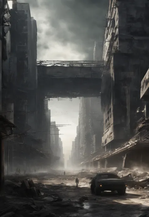 A Dystopian City Destroyed by Robots