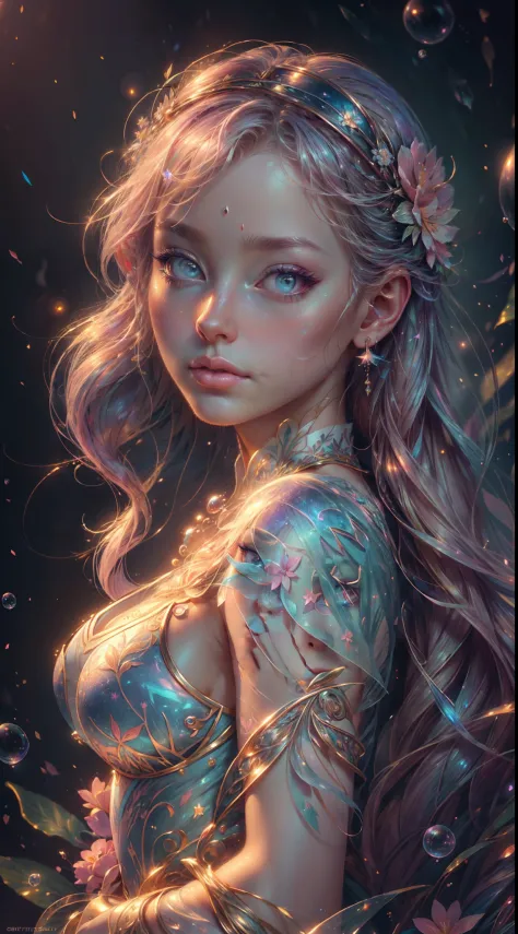 ((masterpiece)). this artwork is dreamy and ethereal, with soft pink watercolor hues. generate a delicate adult fairy exploring ...