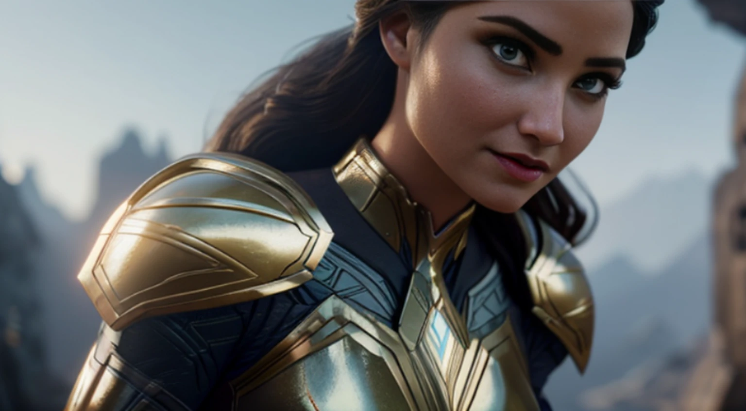 تضيء الإضاءة السينمائية الناعمة درع Wonder Woman المستقبلي المفصل بشكل مذهل والواقعي للغاية والذي أصبح رائجًا على ArtStation. تُعد Octane الأداة المثالية لالتقاط أدق التفاصيل في تحفة التصوير الفوتوغرافي هذه التي تبلغ دقتها 16 كيلو بايت