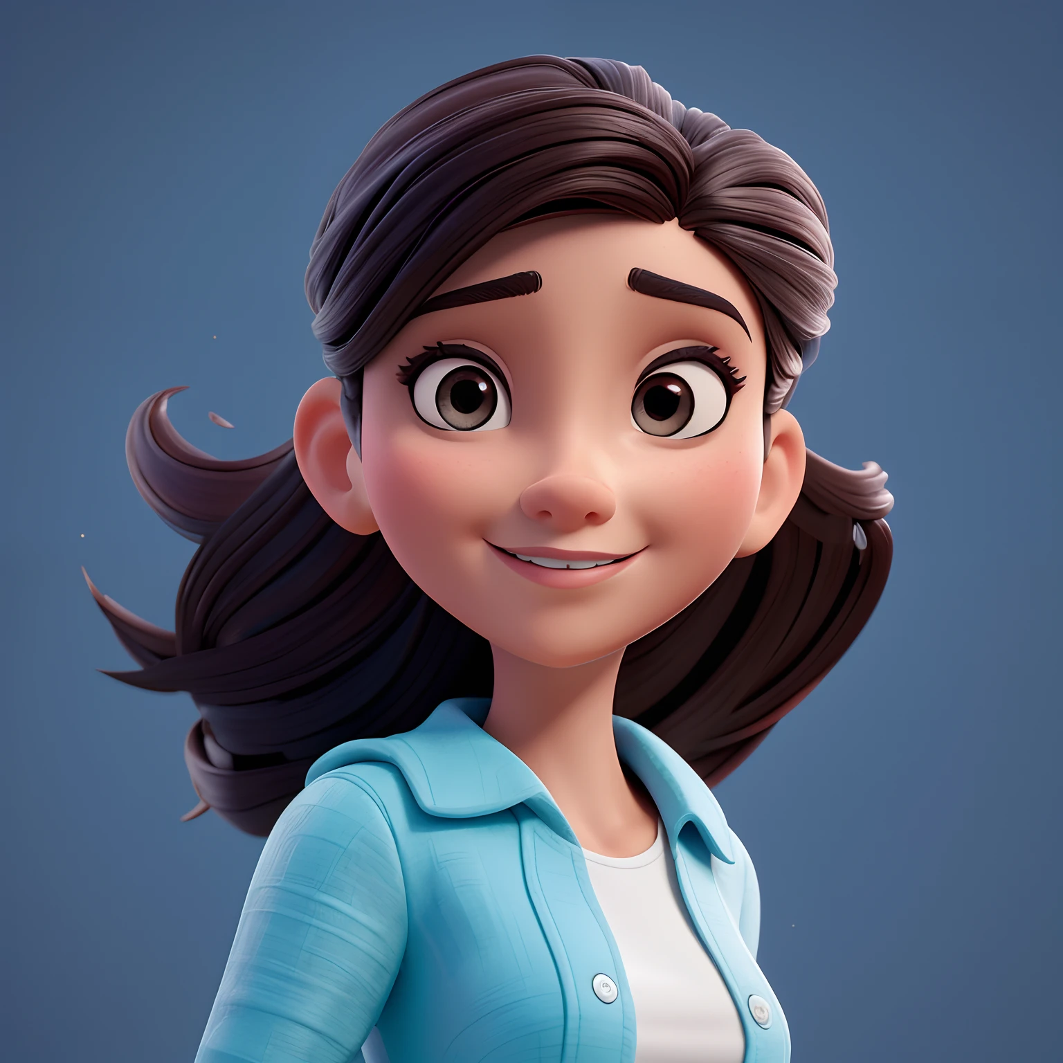 melhor qualidade,4k,HDR),Estilo Pixar,jovem de 26 anos,Retrato natural,deslumbrantes olhos pretos,pele clara,cabelos pretos,Businesswoman,terno formal,beautiful face,delicate features,lovely smile,postura confiante,iluminada pela luz suave do dia,fundo do horizonte da cidade,sombras sutis,dynamic compositing,cores vibrantes,meticulous attention to detail,Playful behavior, mas profissional,atmosfera acolhedora e convidativa,Flawless rendering,Texturas realistas,ultra-detailed facial expression,Expressive eyes and lips,fios de cabelo macios e brilhantes,Subtle makeup enhancing your natural beauty,terno perfeitamente adaptado acentuando sua figura,sofisticado, but affordable,Creative and inspiring spirit,Portrait Capturing Your Ambition and Determination,Foco e movimento intensos em seus olhos,movimento gracioso e postura equilibrada,Creating a sense of movement and energy in the artwork,Breathtaking clarity and sharpness,efeito tridimensional imersivo,perfect lighting,Illuminating your features in a flattering way,paleta de cores equilibrada e refinada,com estalos de tons vibrantes,melhorar o impacto visual geral,Finding the right balance between realism and stylization,showing her in a moment of triumph and confidence,uma obra-prima atemporal,showcasing the beauty and strength of the modern woman.