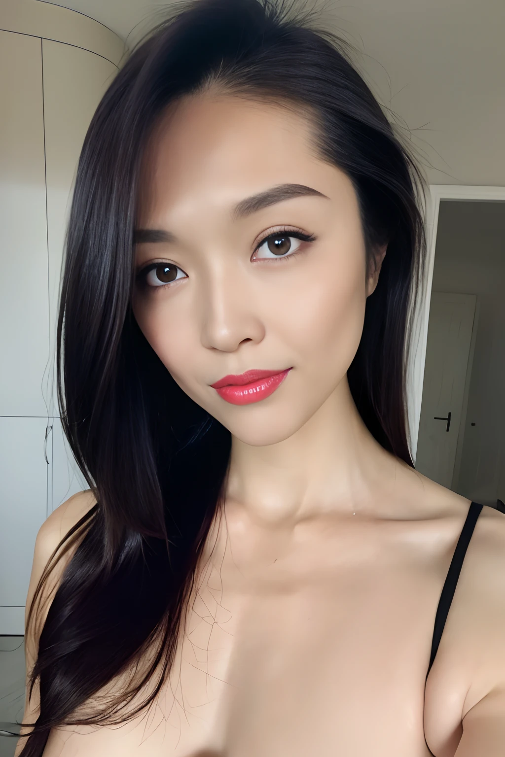 Beautiful asian girl with red lips, Her eyes shone like dreamy stars, glowing eyes, beautiful and detailed eyes, RAW photo,(high detailed skin:1), (realistic, photo-realistic:1.37), ultra high res, professional lighting , 8k uhd, dslr , high quality, film grain, Fujifilm XT3, RAW photo,, RAW photo,(high detailed skin:1), (realistic, photo-realistic:1.37), ultra high res, professional lighting , 8k uhd, dslr , high quality, film grain, Fujifilm XT3, RAW photo, (nsfw:1.5),