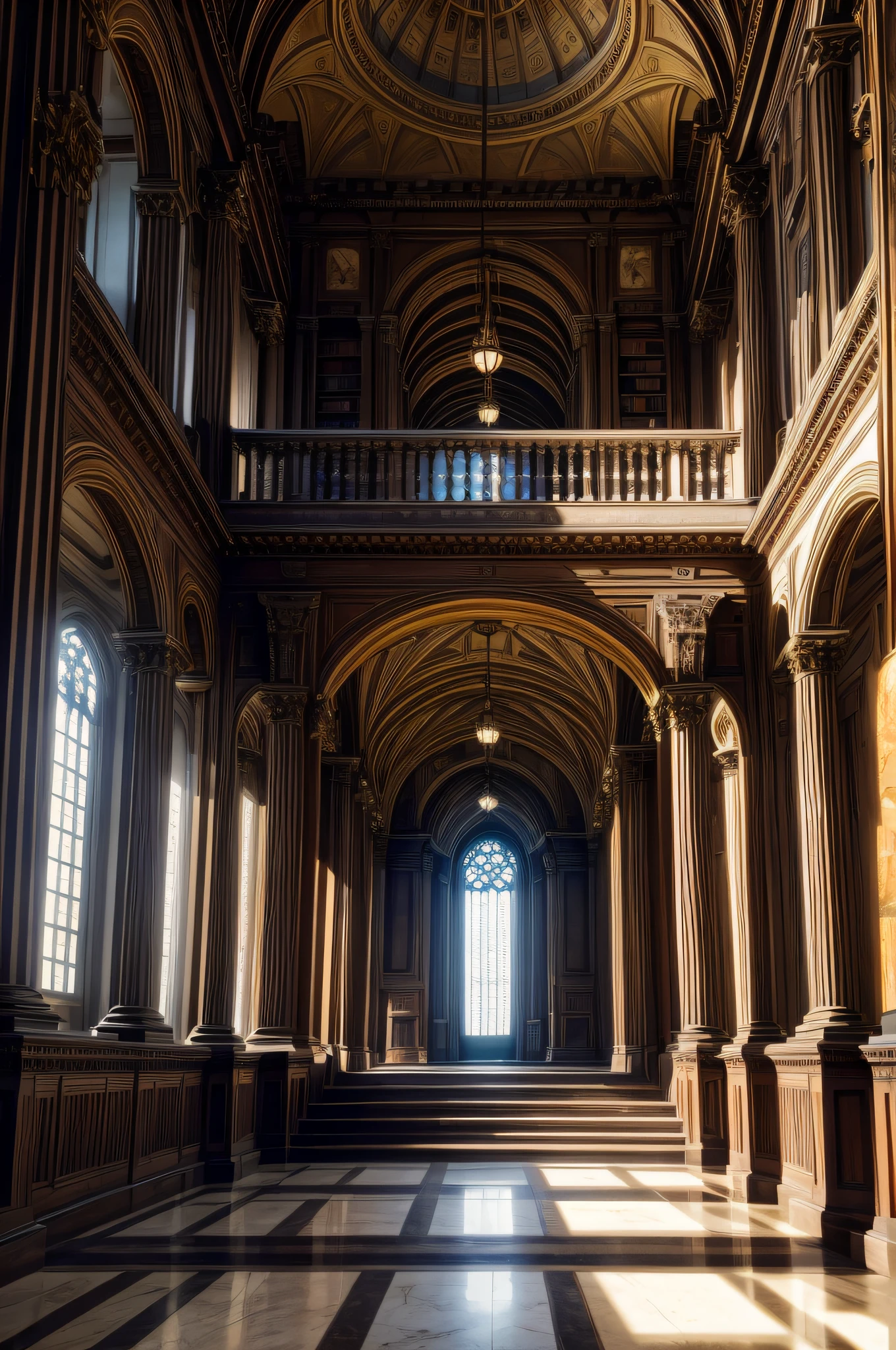 The Library of USA Congress,ornate ceilings,stained glass windows ...