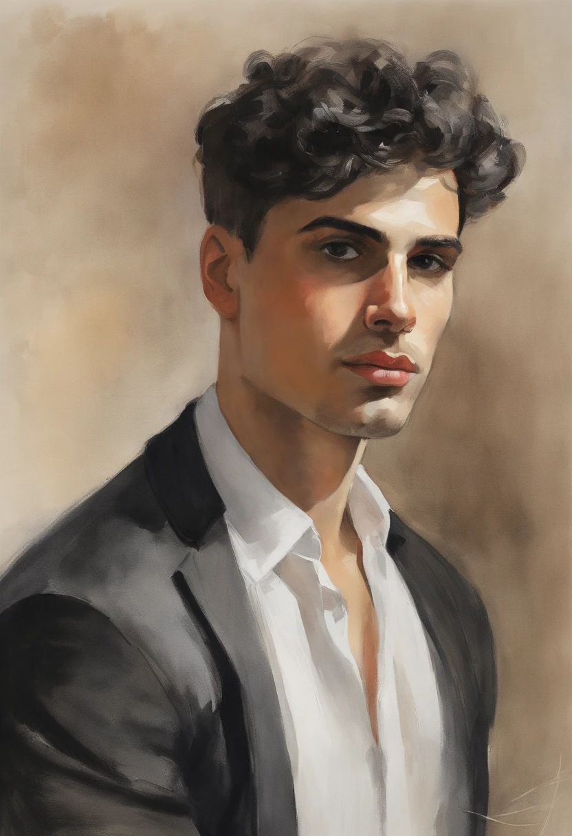 A painting of a man in a suit and white shirt - SeaArt AI