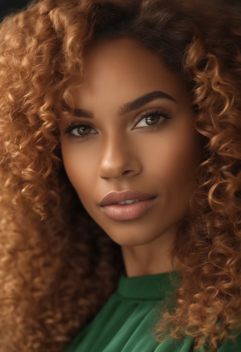 "Ultra-realistic image of a beautiful 22-year-old Afro-Latin girl,Caramel peel, corps parfait, Prendre un selfie dans son bureau avec son sony A7RV, maigre, taille ultra-fine, cheveux rouge, Curly and curly hair karibean , piercing green eyes.hyper-realistic，anatomie correcte，Facial features are carefully represented，Boucles gratuites, curly red hair, (cour, curly red hair), Long curly wild red hair, cheveux multiversaux, cour, curly red hair, curly red hair, Boucles, wavy hair spread out, Boucles baroques, Boucles, Curly,Texture des cheveux, Curly bang