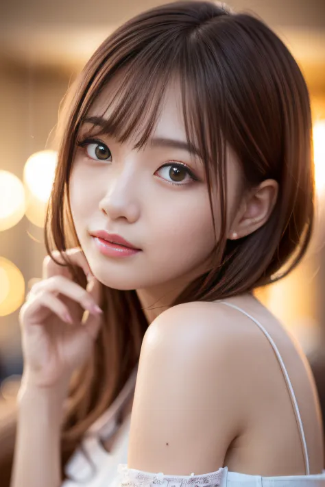​masterpiece、1 beautiful girl、A detailed eye、Puffy eyes、top-quality, 超A high resolution, (Realisticity: 1.4), cinematlic lighting、japanes、Asian Beauty、Korea person、Super beauty、Beautiful skin、A slender、The body is facing forward、(A hyper-realistic)、(hight ...
