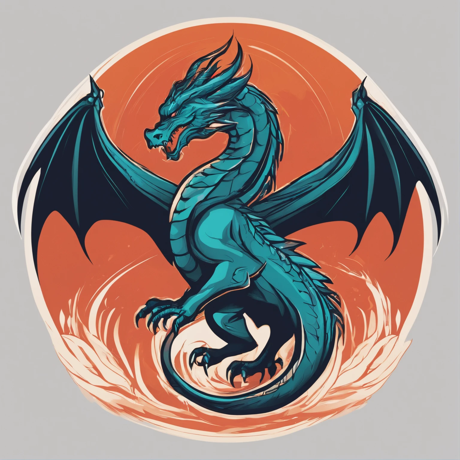 Minimalist dragon logo