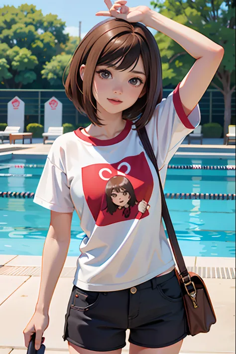 ,la mejor calidad ,pelo largo  , caucasian anime girl max caulfield ,ojos grandes , , brown hair , feliz , , piel suave, , ojos ...