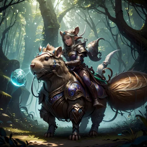 Model
DreamShaper ,DruidMagicAI,  pixie ((solo)) Clad in Silver Armor , Riding a giant red hamster ! , The elf's legs are seen i...