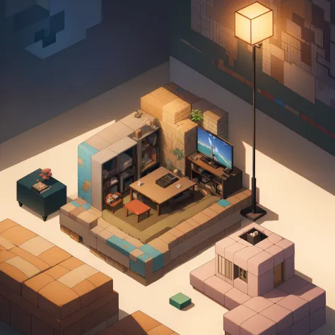 (Isometric perspective:1.5),(anime style:1.2), Room, bed, sofa,(small bonsai:0.8),desk lamp, TV, mural, 3D,Panoramic photo,White background, solid background,Global illumination, raytracing, modeling,HDR,octane render,unreal render,behance,dribbble,artstat...