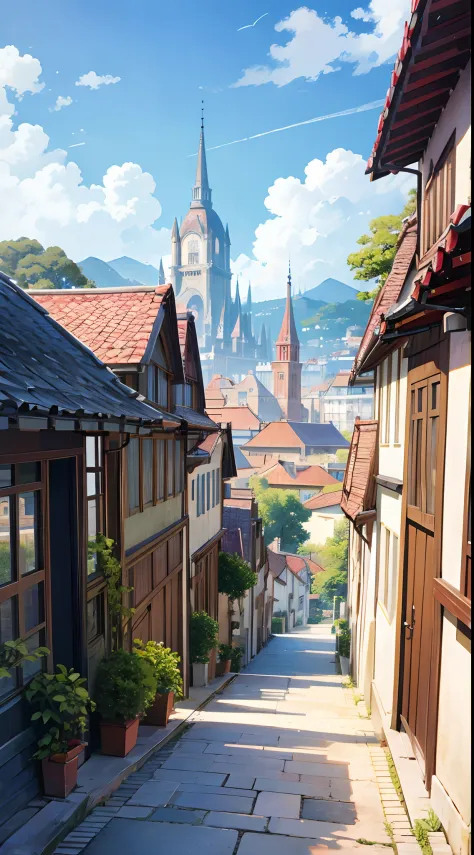 scenery masterpiece, houses and buildings, beautiful buildings, arte estilo anime, anime ao vivo, cores vivas