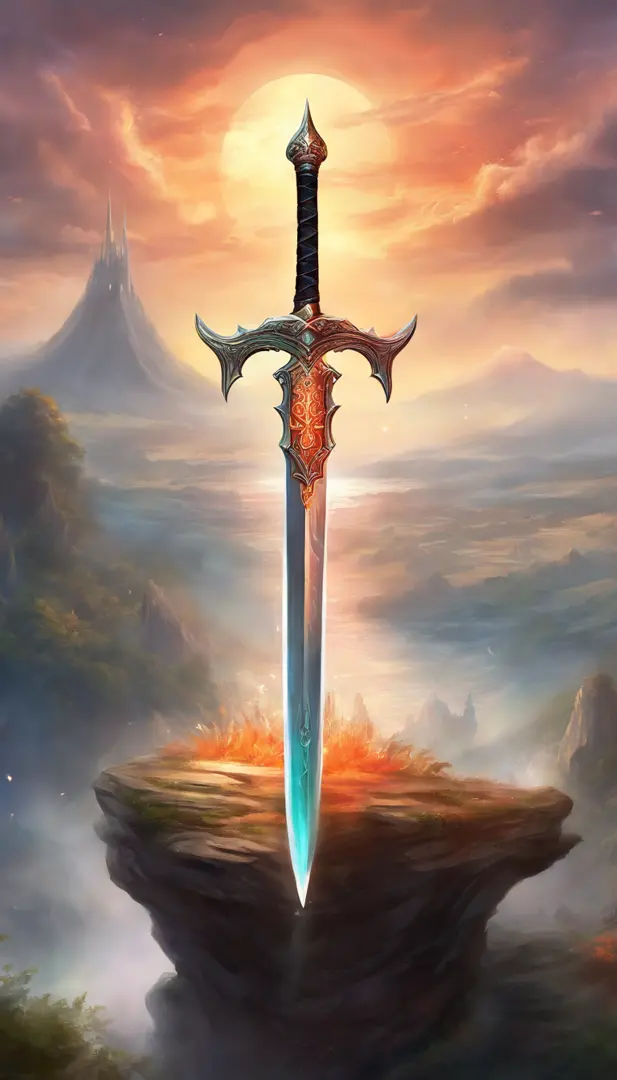 A Legendary Great Sword with Blazing Dragon Details