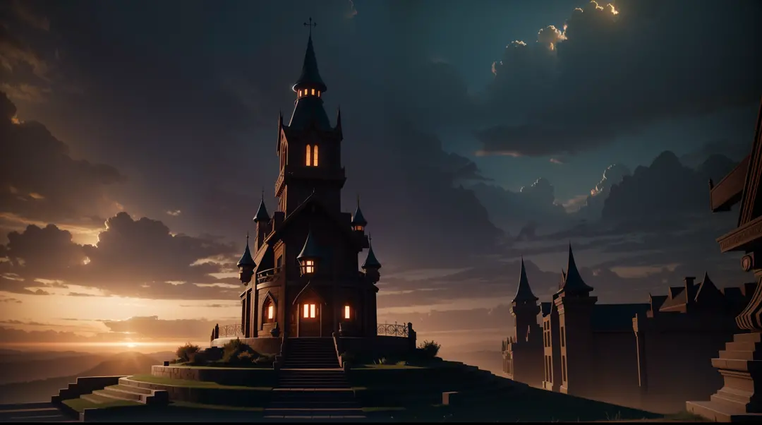 academy of magic in a fantasy world, cinematic lighting volumetric lighting