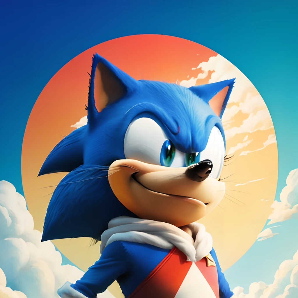 Sonic The Hedge, personnage dans une tenue bleue et rouge - SeaArt AI