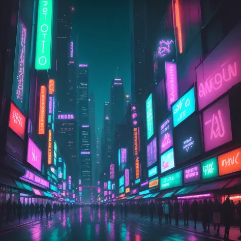Huge neon city