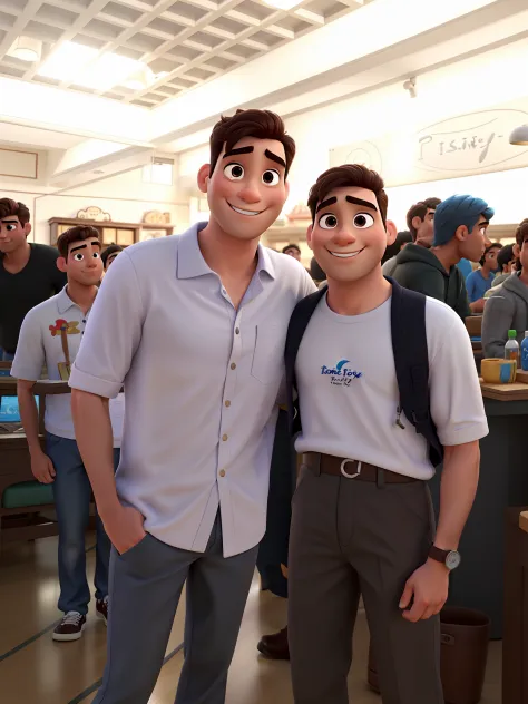 Homens  estilo Disney Pixar alta qualidade