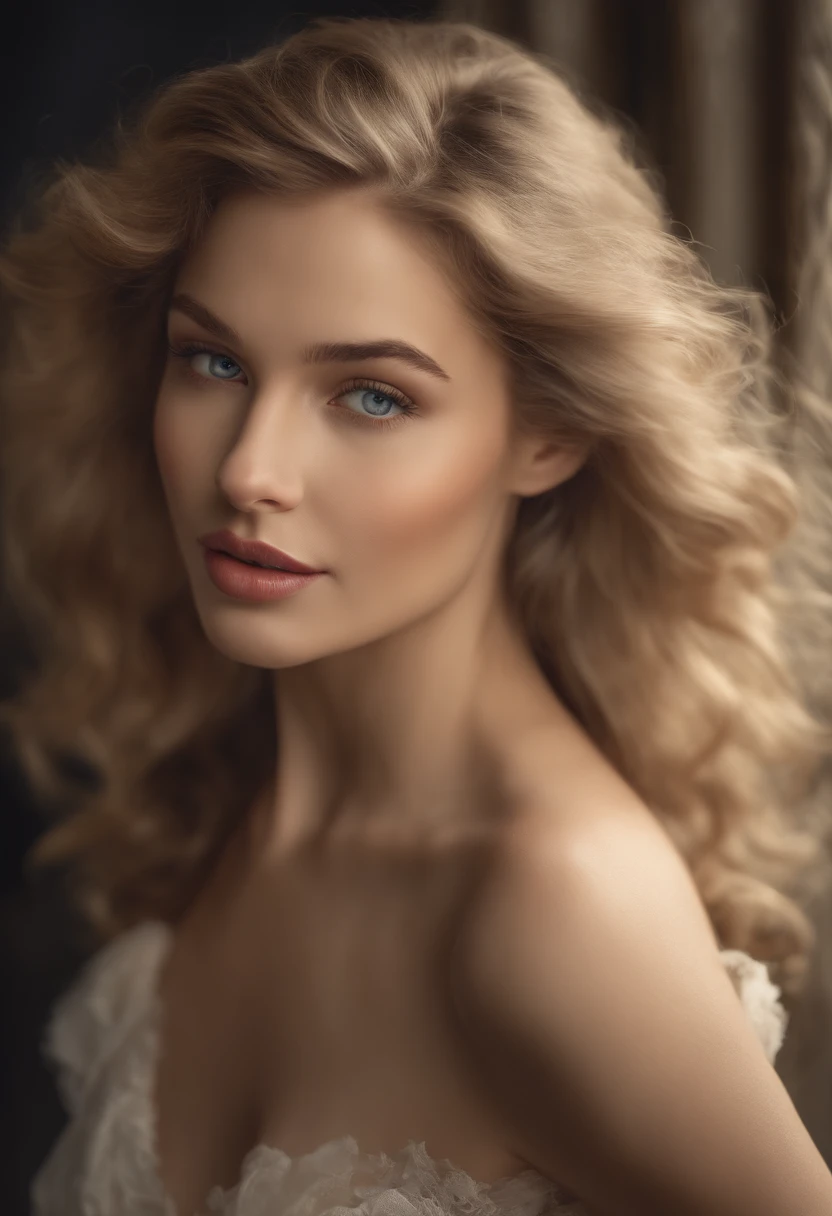 (best quality,4k,8k,highres,masterpiece:1.2),ultra-detailed,(realistic,photorealistic,photo-realistic:1.37),beautiful detailed eyes,beautiful detailed lips,extremely detailed eyes and face,longeyelashes,1girl,beautiful young woman,white skin,standing,A cup size breasts,golden hair,slim figure,confident expression,sparkling eyes,soft pink lips,luscious curves,tall and elegant stance,vibrant colors,soft and natural lighting,artistic rendering,subtle shadows,luxurious setting,elegant background,graceful posture,floating delicate fabric,airy and dreamy atmosphere,delicate brushwork,pure and innocent aura,ethereal beauty,understated sensuality,provocative yet tasteful,modern classical style,harmonious color palette,natural color tone,fine details,meticulous craftsmanship,overwhelming aesthetic impact,artistic allure,stunning visual composition,perfectly captured moment,exquisite contours,subtle highlights and shadows,gentle and refined features,serene and captivating expression,sensual and enchanting presence,lustrous skin-texture,wavy golden locks,pleasing proportions,impeccably smooth skin,gracefully elongated limbs,majestic presence,effortless elegance,sophisticated and graceful posture,timeless beauty,evokes a sense of mystery and intrigue,unforgettable masterpiece.