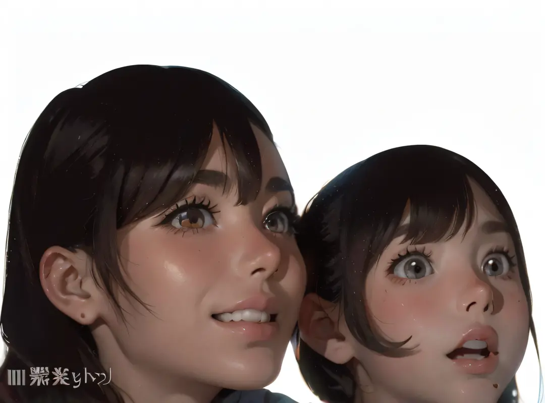 Close-up of the faces of two girls，style of anime