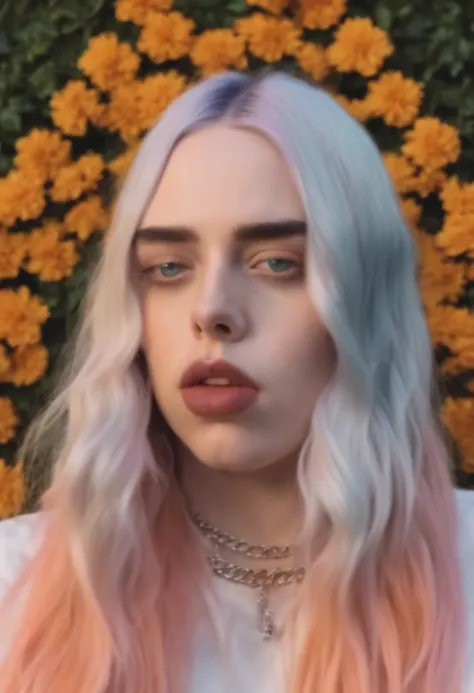 Billie Eilish naked outdoors with her big giant breasts outside showing off  her - SeaArt AI