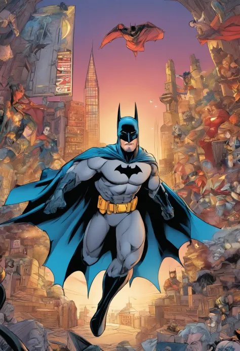 igh details, best quality, 16k, [ultra detailed], masterpiece, best quality, (extremely detailed), full body, ultra wide shot, photorealistic, fantasy art, comic art, realistic art, an ultra wide picture of male Batman, DC comic hero, playing game of cards...
