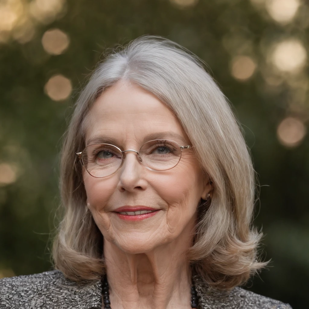 A close up of a woman with glasses and a jacket - SeaArt AI