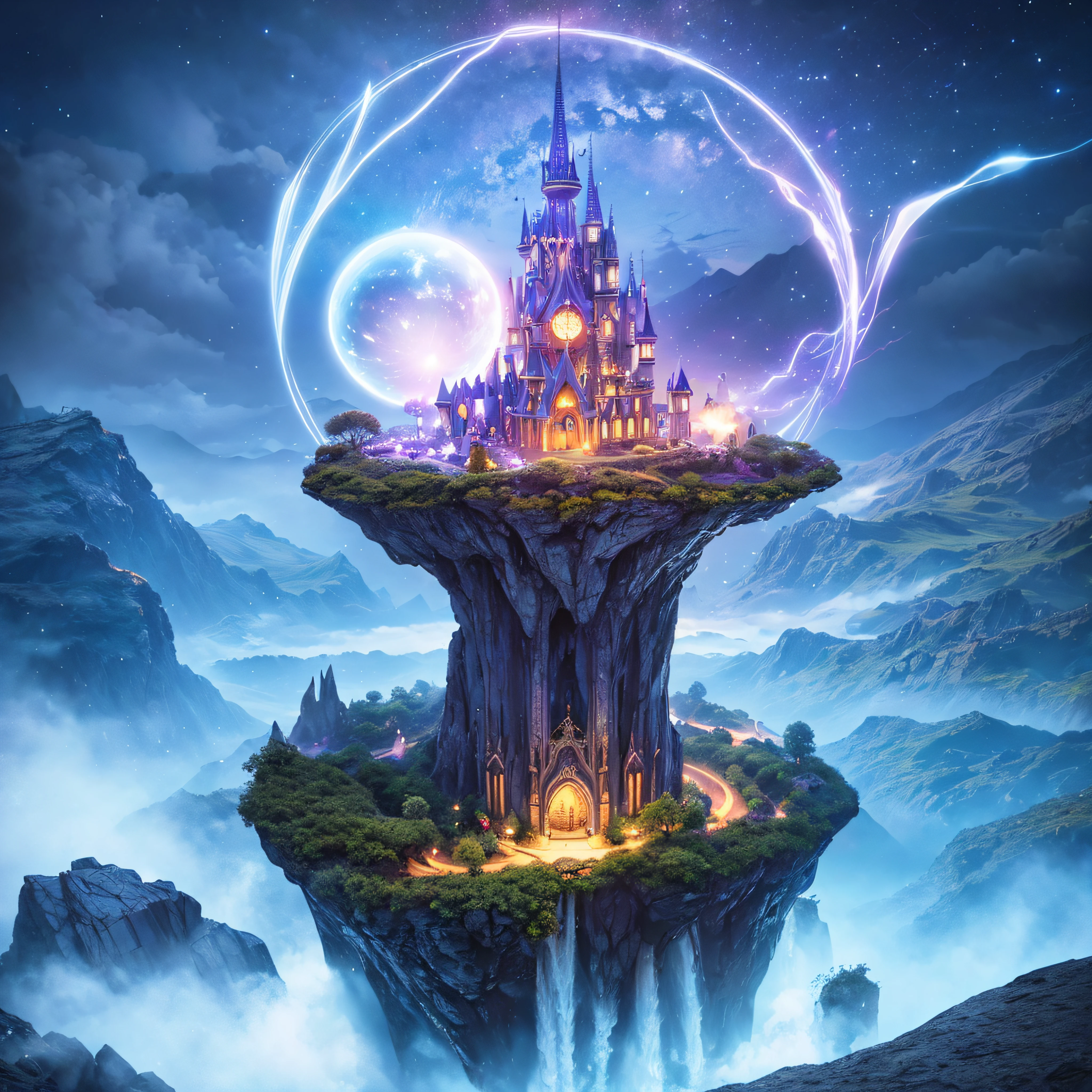 Fantasy world with magic portal, Everything is magical, The atmosphere has a magical atmosphere, photographrealistic, high details, Best Quality, 4K --auto