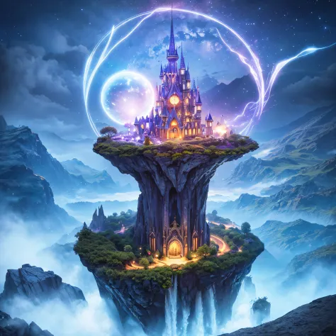 Fantasy world with magic portal, Everything is magical, The atmosphere has a magical atmosphere, photographrealistic, high detai...