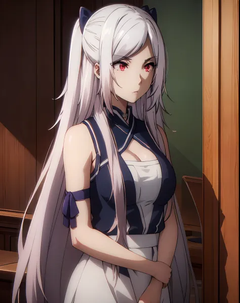 (masterpiece, top quality, best quality, official art, beautiful and aesthetic:1.2), 1 girl,white hair,red eyes