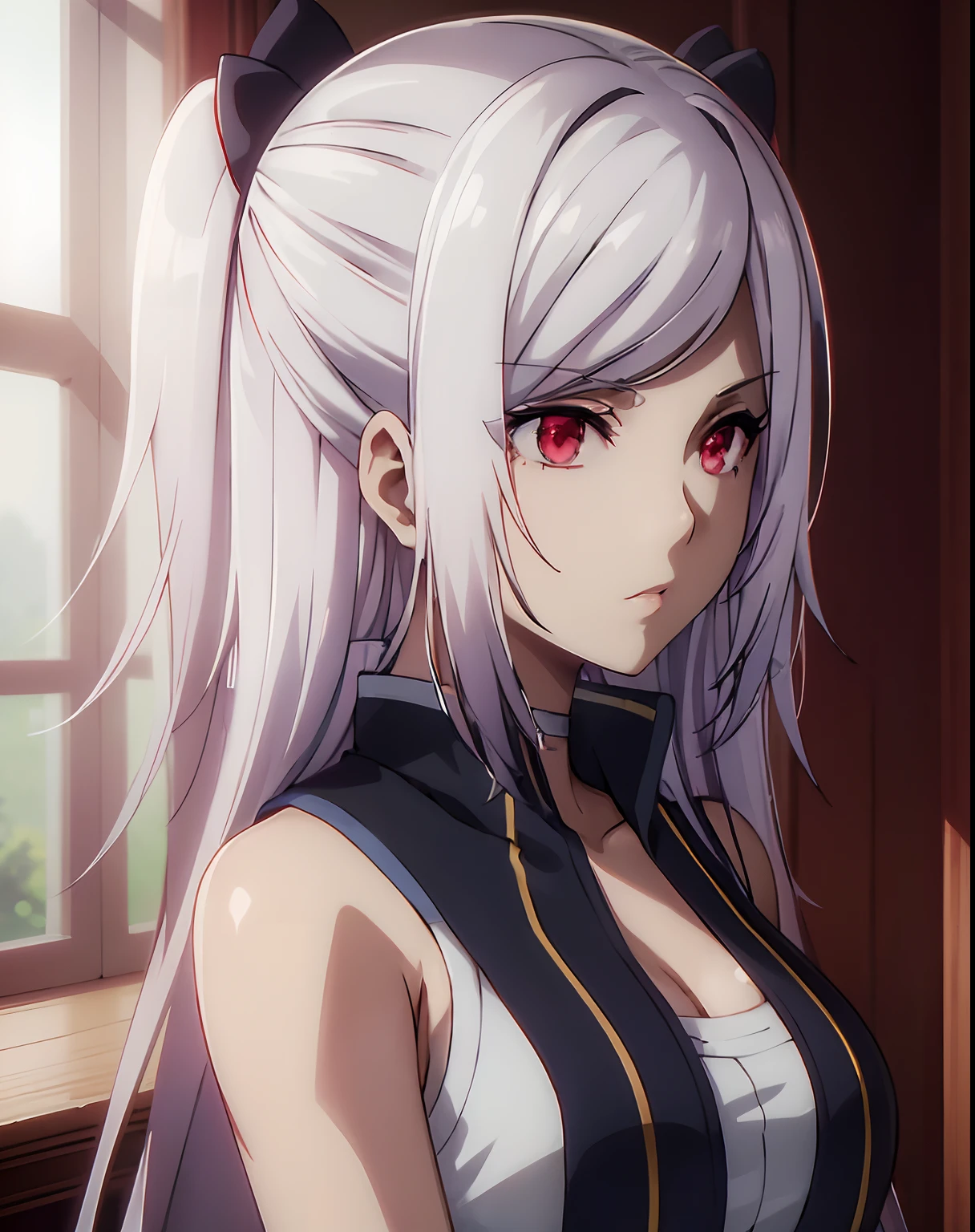 (masterpiece, top quality, best quality, official art, beautiful and aesthetic:1.2), 1 girl,white hair,red eyes