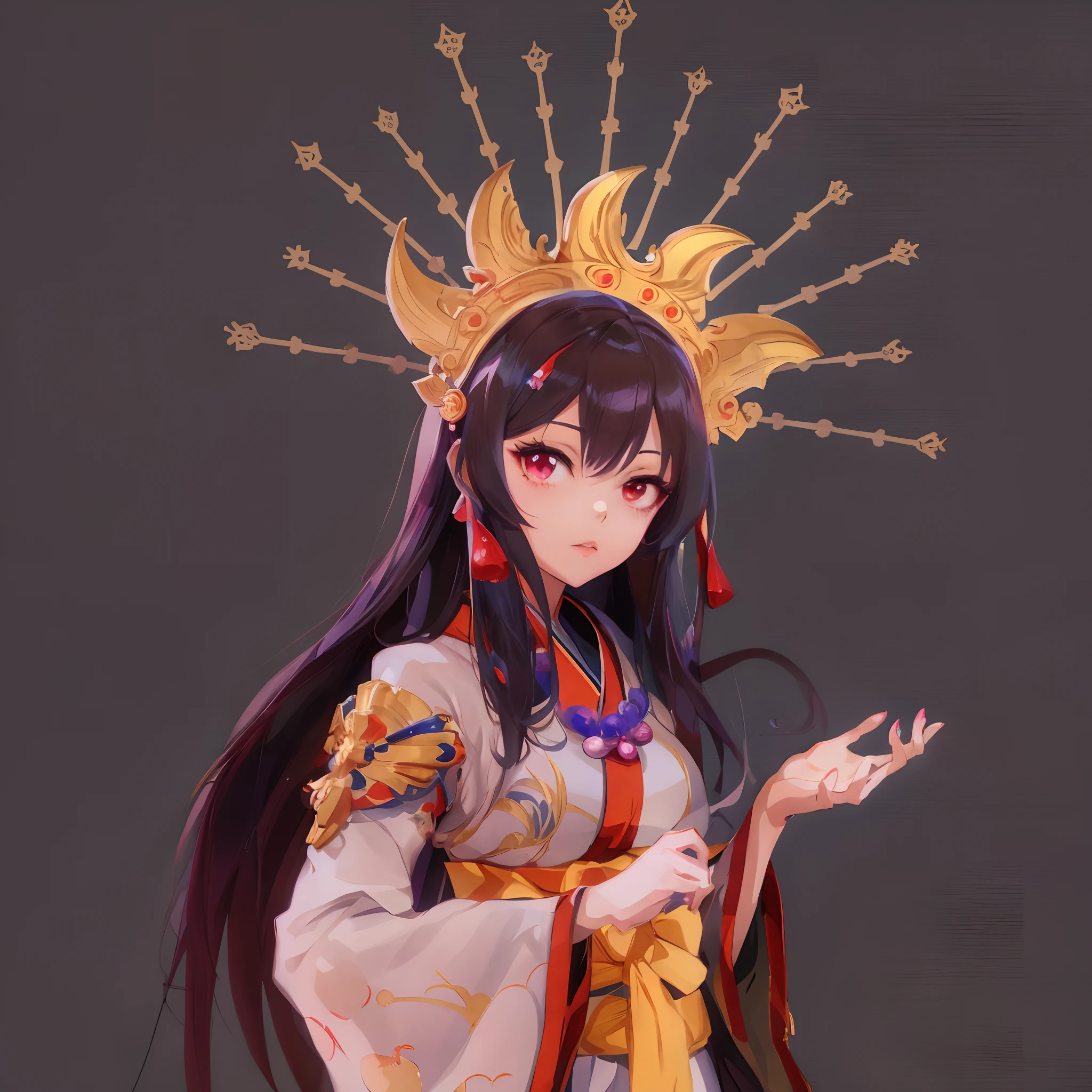 A woman in a chinese dress with a crown on her head - SeaArt AI