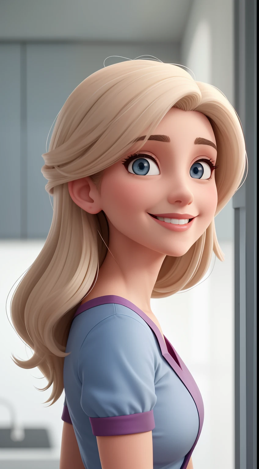 A close up of a cartoon character with blonde hair - SeaArt AI