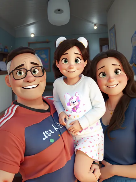 Papsi, Mommy and little girl Disney Pixar style, imagem de alta qualidade, muita qualidade