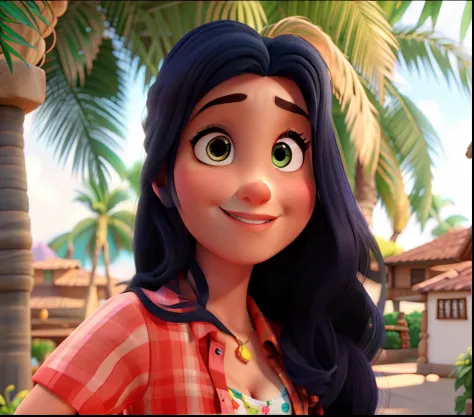 Uma mulher estilo Disney pixar, alta qualidade, melhor qualidade